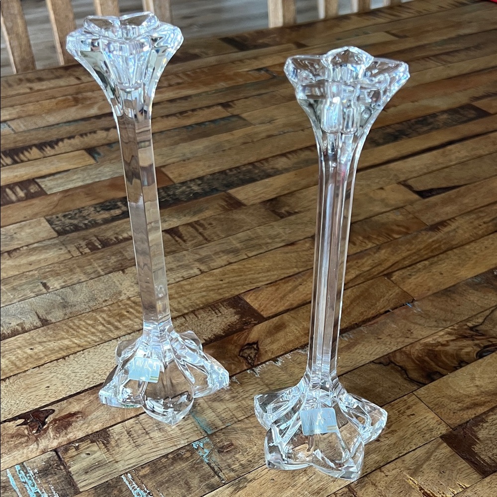 Mikasa Crystal Petals Candle Stick Holders